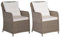 Festnight 2-teiliges Set Gartensessel Loungesessel Sessel Gartenstuhl | 2 Sessel & 2 Sitzkissen & 2 Rückenkissen | für Garten Terrasse Poly Rattan Braun und Cremeweiß