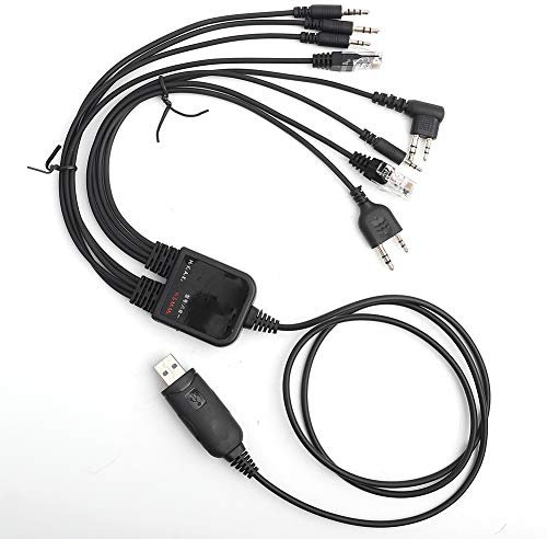 Tihebeyan Programmation Câble USB 8 en 1,Multifonctionnel Compatible pour Talkie-walkie Kenwood/QuanSheng/HYT/Motorola GP88S / GP2000 / GP3688/ YAESU/ICOM F21 / IC2720 / F26 Radio