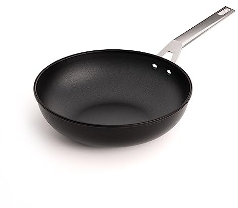 Valira Aire - Wok premium de 30 cm hecho en España, aluminio fundido con antiadherente reforzado, no apto para inducción