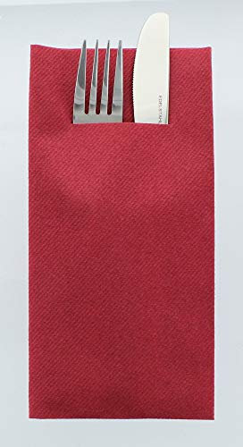 Mank Airlaid Besteckservietten Uni | 40 x 40 cm | 1/8-Falz | Premium Einweg-Serviette | saugstark | Basic | 75 Stück (Bordeaux)
