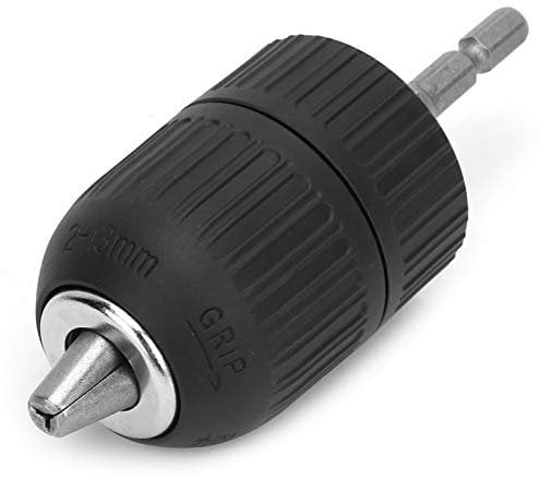 Taladro Chuck de 2.0-13 mm, Carcasa de Plástico 1 / 2-20UNF Portabrocas sin Llave + 1/4 Biela Hexagonal