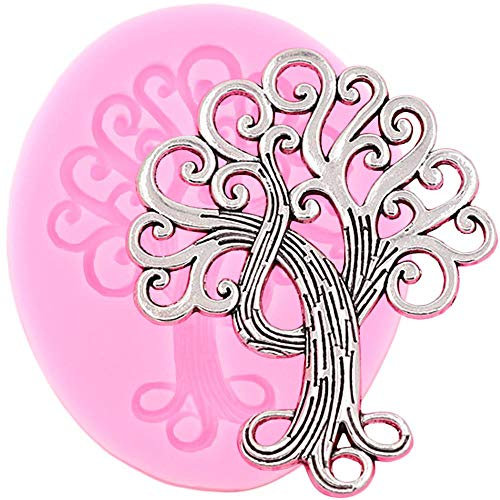 1 molde de silicona para decoración de árbol de la vida para bricolaje, molde de jabón, pasta de goma, caramelo, chocolate, fondant, hecho a mano, decoración de pasteles, pudín, cubitos de hielo