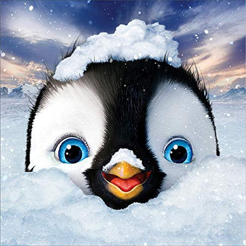 Nicole Knupfer DIY 5D Diamond Painting Pinguin, Diamant Malerei Kristall Strass Stickerei Kreuzstich Arts Craft für Home Wand-Decor 35x35cm
