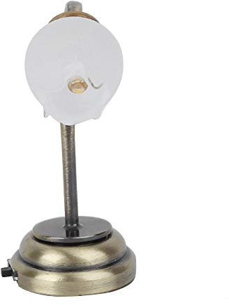 Puppenhaus Tischlampe, Mini Puppenhaus LED Tulpe Blumenform Schreibtischlampe Möbel Modell Spielzeug 1:12 Puppenhaus Ornament Zubehör(Blumenförmiger Lampenschirm)