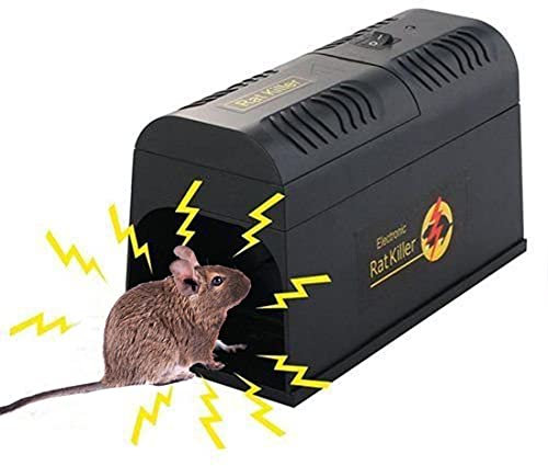 XHJL Trappole Elettroniche per Topi,Killer Elettrico per Topi Repellente per Topi Extra Large da 8000V Eccellente per Uccidere Topi da Interni Ed Esterni,Efficace Zapper per Roditori (Nero)