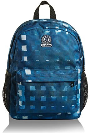 INVICTA BENIN S Reflective Band Rucksack aus nachhaltigem Stoff, Geräumige Schultasche für Teenager, Mädchen und Jungen, für Schule, Gymnasium, Sport & Freizeit, mit Laptopfach , blau