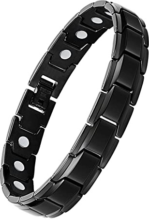 Jecanori Titan Stahl Magnetarmband Herren Damen Einzigartiges Design Magnetfeldtherapie Armband mit leistungsstarken Heilmagneten für Arthritis und Karpaltunnel mit Einstellwerkzeug und Geschenkbox