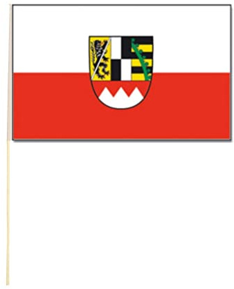 Stockflagge/Stockfahne OBERFRANKEN mit Wappen Flagge/Fahne ca. 30 x 45 cm mit ca. 60cm Stab/Stock