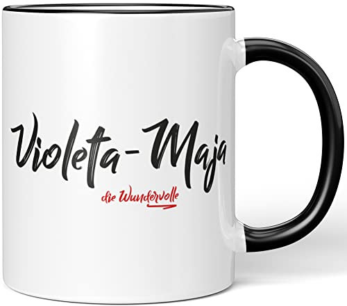 JUNIWORDS Tasse, Violeta-Maja, die Wundervolle, Schwarz (5308282)