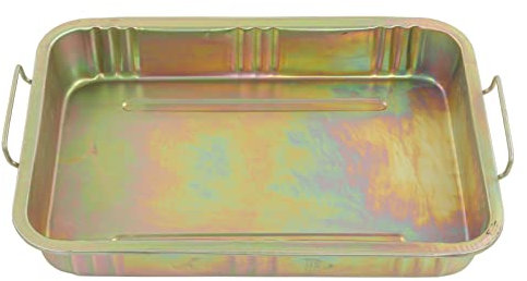 Leapiture Oil Drip Tray Pan Galvanized Oil Drain Container Professional Metal Drain Container for Motorcycle Mechanics Automotive Oil Fluid Change Use(640x440x105mm)