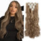 Elailite Clip In Extensions, 140g 8 Teile Set 18 Clips Haarverlängerun 60cm günstig Gewellt Haarteil Natürlich Waschbar - Dunkelsand und Dunkelblond