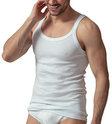 Canottiera Uomo (3 Pezzi) Intima 100% Cotone Spalla Stretta Antisudore Estiva (L)