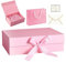 CHEVVY Scatola Regalo Magnetica con Coperchio Scatole Regalo con Fiocco Scatola Buste Card Confezione Rosa Regalo Decorativa per Compleanno Anniversario Natale