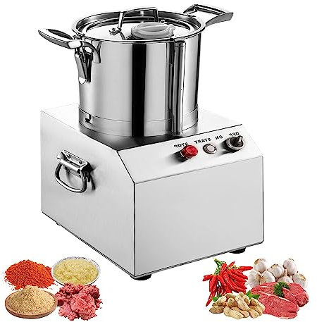 HLGKBY Electric Meat Vegetable Nuts Cutting Machine,Commercial Food Processor, 6L Multifunctional Food Cutter Tool,950W Automatic Food Processor,1400 RPM Stainless Steel Food Grinder Machine 4L