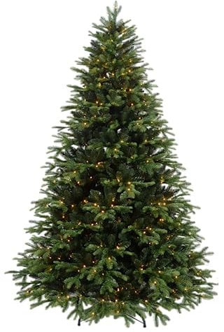 Giulia Grillo Albero di Natale Pre-Illuminato con luci incorporate colorate 240cm, con 620 Luci colorate, 3908 Rami, Telecomando a distanza, Albero di Natale Luxury Realistico, Folto, PE/PVC, Verde…
