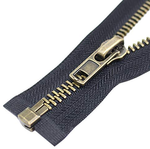 ByaHoGa 35 cm, #8, grande cerniera in metallo, chiusura lampo divisibile, per giacche, cappotti da cucito (colore bronzo)