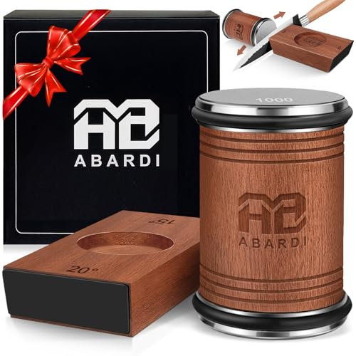 Abardi Rolling Knife Sharpener Kit for Straight Edge, Roller Knife Sharpening with Industry Diamonds, Rolling Knife Sharpener Set with 15 & 20 Degree Magnetic Angle for Kitchen Knives, Chef Knife Set