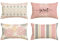 Artoid Mode Rosa Dahlien Geometrisch Kissenbezüge 4er Set, 30x50 cm Frühling Zierkissenbezug Cushion Cover Couch Wohnzimmer Außenbereich Deko
