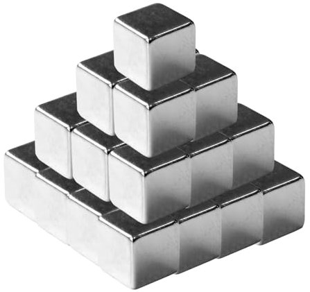 Floordirekt Magnete stark 12 Stück Neodym Magnet extra stark für Magnettafel, Whiteboard, Glasboard, Mini Kühlschrankmagnete starker Halt 10x10x10mm Würfel, Silber
