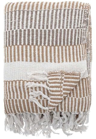 Bloomingville Hochwertige Tagesdecke 160 x 130 cm – Vielseitige Kuscheldecke aus recycelter Baumwolle, ideal als Sofadecke oder für Bett und Garten, kuschelig weich und pflegeleicht