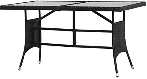 RAUGAJ Dieser Artikel: Gartentisch, schwarz, 140 x 80 x 74 cm, Poly-Rattan, schön