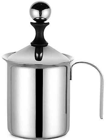 Frullino Montalatte Pompa A Mano In Acciaio Inossidabile Montalatte Tazza Per Schiuma Di Latte Ad Azionamento Manuale Per Caffè Monta Latte(800ml)