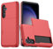 Beajew Coque Portefeuille pour iPhone 7/8/SE 2020/SE 2022 avec Porte-Cartes, Étui de Protection Téléphone Double Couche Antichoc, Fente Cachée Coulissante, Antichoc TPU+PC Housse Portefeuille - Rouge