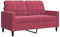 vidaXL Sofa 2-Sitzer, Polstersofa Doppelsofa für Wohnzimmer, Couch Loungesofa Metallgestell, Zweisitzer Samtsofa Sitzmöbel, Modern, Weinrot 120cm Samt