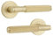 Infinity Decor Pair of Knurled Lever Door Handles on Rose Set Satin Brass Interior Pull Handles Ideal for Internal Doors for Home and Office