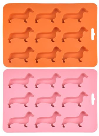 2 Stück Dackel-Eiswürfelformen, Lustige Musterformen, Tierform-Tabletts, Küchen-Silikonformen