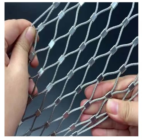 VagxTbs 304 Edelstahl-Seilnetz, Flexibles Seil-Geländer-Netz, 2 mm Drahtdurchmesser Höhenschutznetz für Brücke, Treppe, Balkon(5cm,2x8m/6.56x26.24ft)