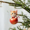 Bduttlefish Decorazioni natalizie per albero di Natale, ciondolo a forma di gatto, cappello di Babbo Natale con palline e decorazioni per albero di Natale, grazioso ornamento da appendere, decorazione