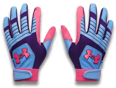 Under Armour Boys' Youth Clean Up Baseball Gloves, (452) Ceylon/Super Pink/Super Pink, Medium