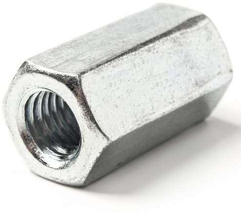 M10 (10mm x 30mm) Zinc Plated Steel Coupling Nuts Threaded Rod Connectors Bar Hexagon Connector Nut Metric DIN 6334 (Pack of 4) H08E