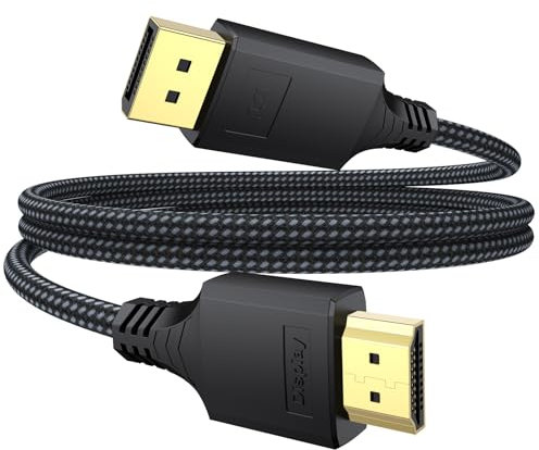 4K Display Port to HDMI Cable 3ft, DisplayPort to HDMI1.4 High Speed [4K@30Hz 1080P@120Hz] Adapter, DP (Source) to HDMI (Display) Cord for Dell LG Insignia Monitor TV PC Computer Graphics Card