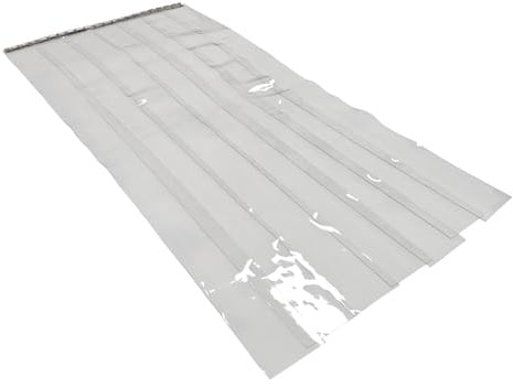 Transparenter PVC-Streifenvorhang – Gesamtmaß 107×213 cm, 2,5 mm dick | zur Raumabtrennung, staubdicht, winddicht, kälte-/wärmeisolierend – für Lager, Werkstatt, Supermarkt, Haushalt