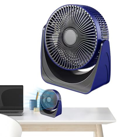 Ventilador de escritorio compacto, 5 velocidades ajustables – Ventilador de mesa – Ventilador circular potente y portátil para interiores, exteriores, viajes, hogar, oficina y coche,