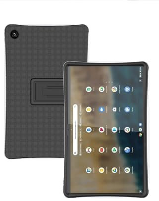 RUIPOCX Étui Compatible avec Lenovo Chromebook Duet 5 13.3 Pouces Tablette, Housse en Silicone Souple avec Support pour Chromebook Duet 560 13Q7C6(Black)