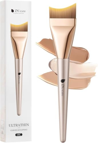 DUcare Ultraflacher Foundation Pinsel, Flachpinsel für Liquid Makeup | Kosmetikpinsel für Emulsionen, Puder oder flüssige Foundation, für einen schnellen und gleichmäßigen Auftrag