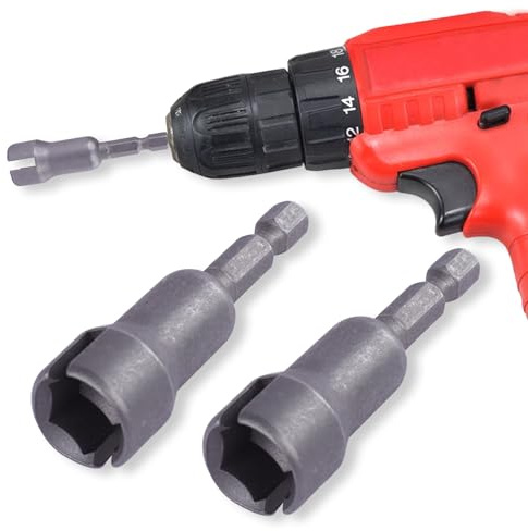 2 PCS Power Wing Nut Driver Set, 1/4 Hex Shank Slot Wing Nuts Drill Bit Socket Wrenches Tools, Nut Driver Set, Spanner Tool, for Panel Nuts, Screws, Eye C Hooks & Q-Hangers, Steel Construction