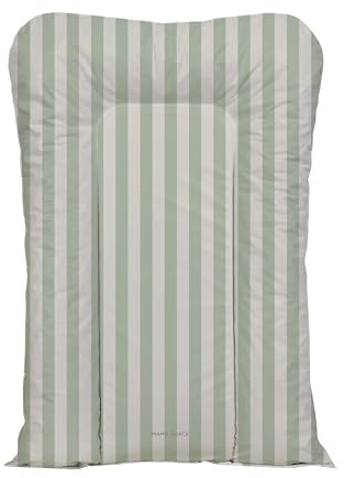 Nest Changing Mat by Mama Shack - Baby Changing Mat with Raised Sides - Waterproof - Fits Most Baby Changing Tables - 67 x 46 cm (Candy Stripe Sage)
