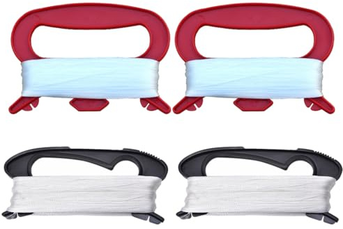OPVYAEU Pack of 4 Kite Line Spool, Kite Line Winder Kite Line with Black and Red Winding Board Cord Kite Rope, Kite Replacement Parts Kite Line Spool Kite Accessories for Outdoor Use