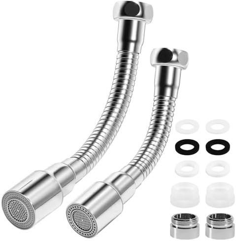 2 Pezzi Rubinetto Da Cucina Con Aeratore,2 Modalità, Accessori per Rubinetti, Accessorio per Rubinetto Rotante a 360 Gradi, Aeratore per Rubinetto, Adatto per Cucine E Bagni (13,5 cm/16 cm)