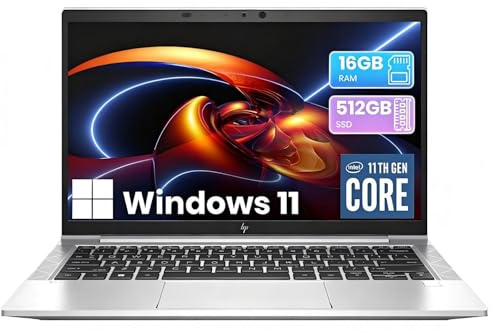 HP EliteBook 830 G8 Business Laptop Windows 11 Pro, 13.3FHD (1920 x 1080), Intel Core i5-1145G7, 16GB RAM, 512GB SSD, QWERTY Keyboard, Webcam(Refurbished)