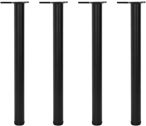 PHGTYUK Lot de 4 pieds de table réglables en hauteur - 710 mm - Pour comptoir de cuisine, bureau, plan de travail - Avec pieds à vis réglables - Noir