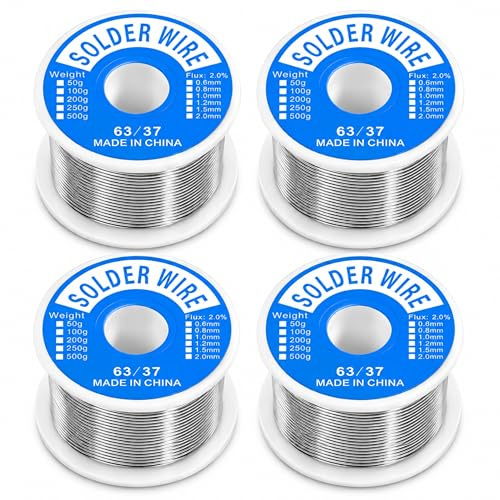 4 Stück Lötdraht Set; 0,8mm Lötzinn Mit Flussmittel, Niedrigschmelzendes Niedertemperatur Lötzinn Mit Kolophoniumkern, Geeignet Für Löten & Reparatur Von Elektrobauteilen Sowie DIY-Projekte.