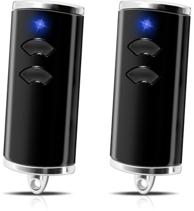 2 Stück 868MHz Fernbedienung kompatibel mit Hörmann Handsender HSE2 868-BS für Garagentore, sicherer BiSecur Rolling-Code Ersatzöffner mit blauer LED, HSE4 HS4 HS5 kompatibel (Schwarz)