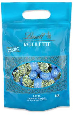 Lindt Schokolade ROULETTE Kugeln Vollmilch-Cerealien | 1 kg | Ca. 80 Kugeln Vollmilch-Schokolade mit knuspriger Cerealienfüllung | Pralinengeschenk | Schokoladen Großpackung | Schokoladengeschenk