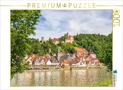 CALVENDO Puzzle Altstadt und Schloss Hirschhorn | 1000 Teile Lege-Größe 64 x 48 cm Foto-Puzzle für glückliche Stunden