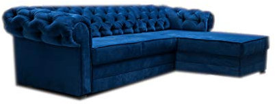 MOEBLO Ecksofa mit Schlaffunktion Edles Eckcouch mit Bettkasten Sofa Couch L-Form Polsterecke Avia (Dunkelblau, Ecksofa Rechts)